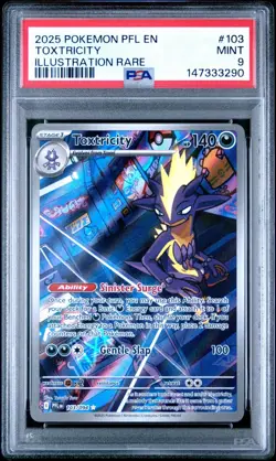 2025 Pokemon Phantasmal Flames PFL En Toxtricity Illustration Rare #103 PSA 9 - Image 1