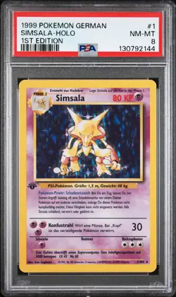 1999 POKEMON GERMAN 1ST EDITION #1 SIMSALA-HOLO PSA 8 - Image 1