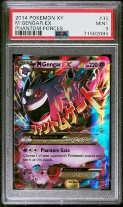 2014 Pokemon XY Phantom Forces M Gengar EX #35 PSA 9 - Image 1