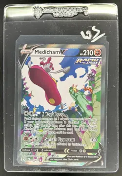 2021 Pokemon SWSH Evolving Skies Medicham V #186/203 - Image 1
