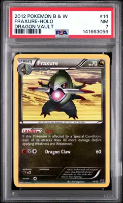 2012 POKEMON B&W DRAGON VAULT #14 FRAXURE-HOLO PSA 7 - Image 1