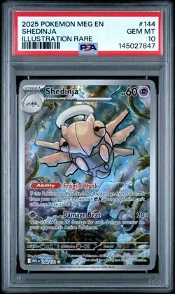 2025 POKEMON MEG EN-MEGA EVOLUTION ILLUSTRATION RARE #144 SHEDINJA PSA 10 - Image 1