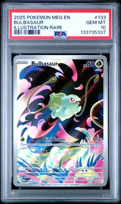 2025 POKEMON MEG EN-MEGA EVOLUTION ILLUSTRATION RARE #133 BULBASAUR PSA 10 - Image 1