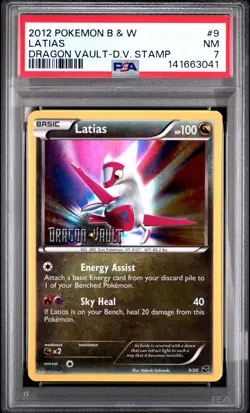 2012 POKEMON B&W DRAGON VAULT DRAGON VAULT STAMP #9 LATIAS PSA 7 - Image 1
