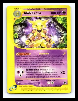 💥 ALAKAZAM 2002 Pokemon Vintage # 33/165 Expedition E-Reader Non Holo Foil Rare - Image 1