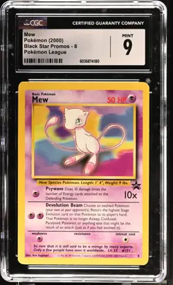 CGC 9 MEW POKEMON LEAGUE BLACK STAR PROMO #8 (4180) - Image 1