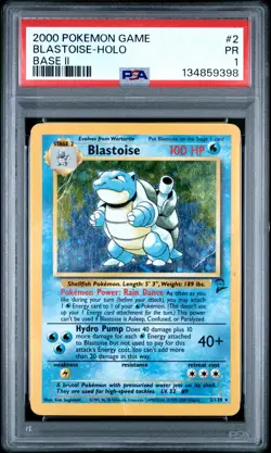 2000 POKEMON BASE SET 2 #2 BLASTOISE-HOLO PSA 1 - Image 1