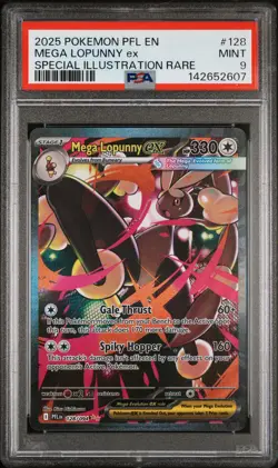 2025 POKEMON PHANTASMAL FLAMES SPECIAL ILLUSTRATION RARE MEGA LOPUNNY EX PSA 9 - Image 1