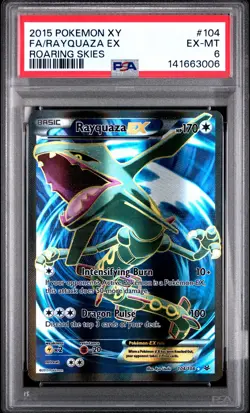 2015 POKEMON XY ROARING SKIES #104 FULL ART/RAYQUAZA EX PSA 6 - Image 1