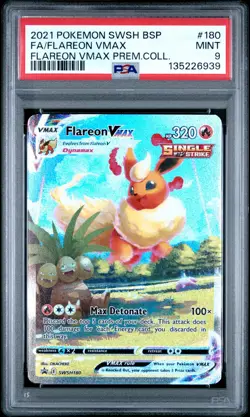 2021 POKEMON SWSH BLACK STAR PROMO #180 FULL ART/FLAREON VMAX PSA 9 - Image 1