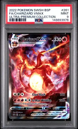 2022 POKEMON SWSH BLACK STAR PROMO #261 FULL ART/CHARIZARD VMAX PSA 9 - Image 1
