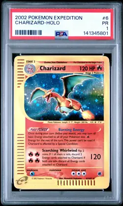 2002 POKEMON EXPEDITION #6 CHARIZARD-HOLO PSA 1 - Image 1