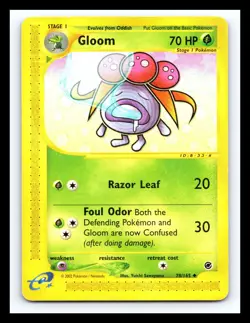 💥 GLOOM 2002 Pokemon Vintage # 78/165 Expedition E-Reader Non Holo Foil - Image 1