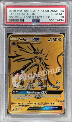 CARTA POKEMON SOLGALEO GX SM104a PROMO HIDDEN FATES ENG PSA 10 TCG CARD - Image 1