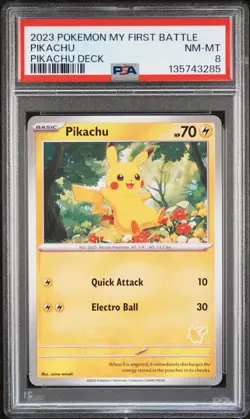 2023 POKEMON MY FIRST BATTLE-PIKACHU DECK PIKACHU PSA 8 - Image 1