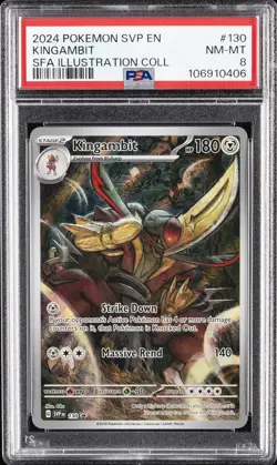 2024 POKEMON SHROUDED FABLE ILLUSTRATION COLLECTION #130 KINGAMBIT PSA 8 - Image 1