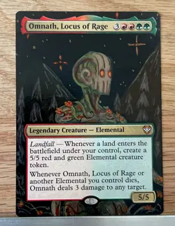 Omnath, Locus of Rage, ALTERED Hand-Painted MTG Card. 1 of 1 Alter painting - Image 1