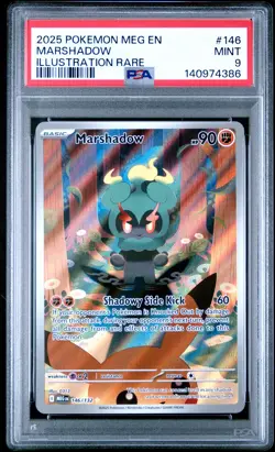 2025 POKEMON MEG EN-MEGA EVOLUTION ILLUSTRATION RARE #146 MARSHADOW PSA 9 - Image 1