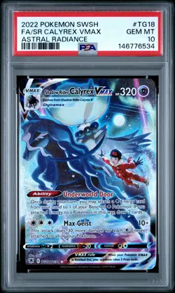 2022 POKEMON SWORD & SHIELD #TG18 FULL ART/SHADOW RIDER CALYREX VMAX PSA 10 - Image 1