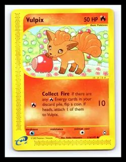 💥 VULPIX 2002 Pokemon Vintage # 116/147 Aquapolis E-Reader Non Holo Foil - Image 1