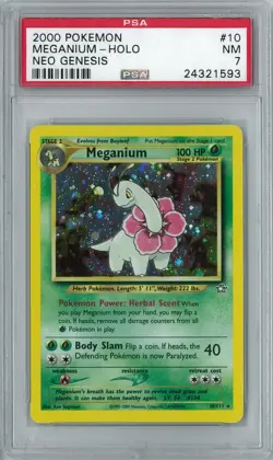 Pokemon Neo Genesis Meganium 10/111 PSA 7 - Image 1