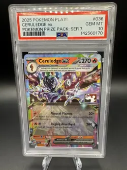 PSA 10 - Ceruledge Ex 036/191 Pokemon Play! Prize Pack Series 7 - LOW POP Thnx - Image 1