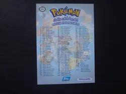 1999 Topps Pokemon Series 1 TV Animation Checklist Blue Logo NNO - Image 2