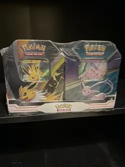 Pokemon Jolteon Espeon Tin Bundle Trading Card Game - Image 1