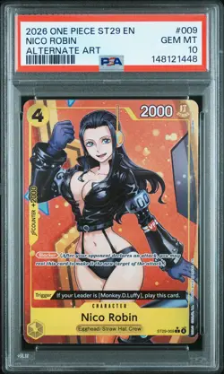 2026 ONE PIECE STARTER DECK ST29-EGGHEAD ALTERNATE ART #009 NICO ROBIN PSA 10 - Image 1