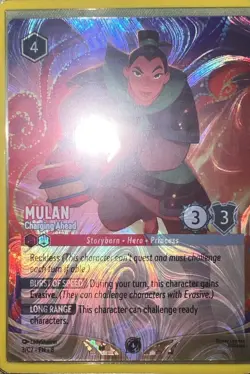 (Can’t Ship USA) Disney Lorcana Challenge DLC Mulan - Charging Ahead 3/C2 Foil - Image 1