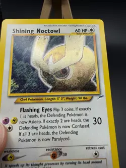 Pokemon TCG Neo Destiny Shining Noctowl Holo Rare Card 110/105 LP - Image 4