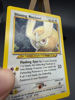 Pokemon TCG Neo Destiny Shining Noctowl Holo Rare Card 110/105 LP - Image 5