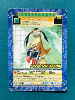 BO-197 Prairiemon Digimon Card Digi-Battle Series 4 2001 Bandai MP - Image 1