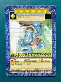 ST-67 SnowGoburimon Digimon Card Digi-Battle Street Starter 2001 Bandai MP/HP - Image 1