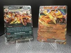 Pokemon ex Holo Card Lot – Charizard Tera 054/091, 006/165 – 2 Cards - Image 1
