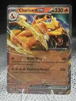 Pokemon ex Holo Card Lot – Charizard Tera 054/091, 006/165 – 2 Cards - Image 3
