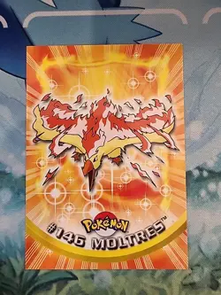 Pokemon TCG Topps Card #146 Moltres TV Animation Ed 2000 Topps Blue Logo NM - Image 1