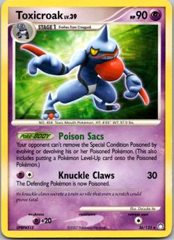 Toxicroak 36/123 Rare Mysterious Treasures Pokemon card - Image 1