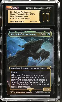 SIN, SPIRA'S PUNISHMENT Final Fantasy Borderless Foil FFX CGC Pristine 10 MTG - Image 1