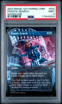 2023 MTG COMMANDER MASTERS SHOWCASE #632 FRANTIC SEARCH PSA 9 - Image 1