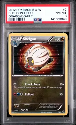 2012 POKEMON B&W DRAGON VAULT #7 SHELGON-HOLO PSA 8 - Image 1