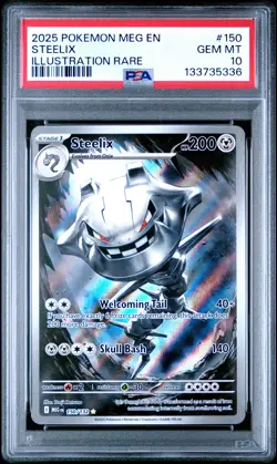 2025 POKEMON MEG EN-MEGA EVOLUTION ILLUSTRATION RARE #150 STEELIX PSA 10 - Image 1