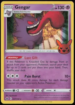 Gengar 057/198 NM Trick or Trade BOOster Promo Holo Pokemon - Image 1