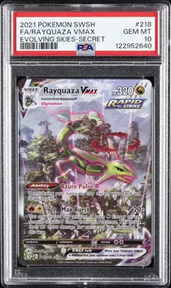 2021 POKEMON SWORD & SHIELD EVOLVING SKIES SECRET FULL ART/RAYQUAZA VMAX PSA 10 - Image 1