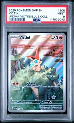 2025 Pokemon SVP EN Victini Unova Illustration Rare #208 PSA 9 MINT - Image 1