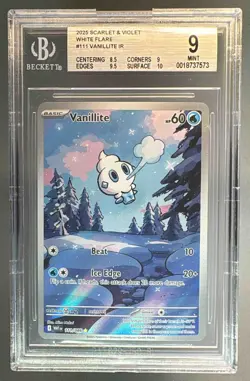 7573 Vanillite 2025 Pokemon White Flare #111 Illustration Rare BGS 9 - Image 1