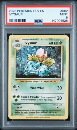 2023 POKEMON CLASSIC VENUSAUR & LUGIA EX DECK #002 IVYSAUR PSA 9 - Image 1