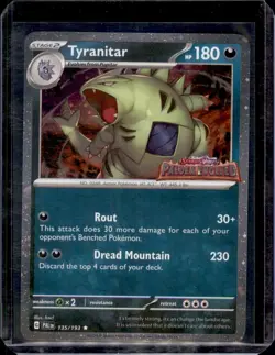 Tyranitar 135/193 Rare Paldea Evolved Cosmos Holo Promo Pokemon Card NM - Image 1