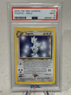 2000 Pokemon Togetic 16/111 Neo Genesis Rare Holo PSA 9 MINT - Image 1