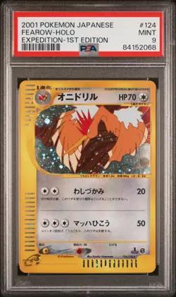 Pokemon TCG 2001 Fearow Holo Expedition Japanese 1st edition 124/128 PSA Mint 9 - Image 1